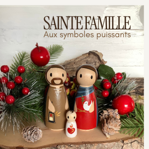 Sainte Famille aux symboles puissants 9cm